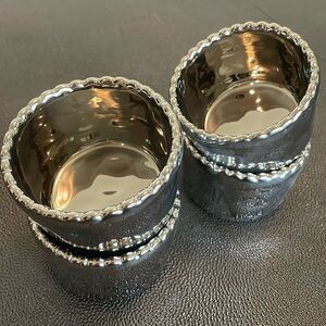 Brilliant Porcelain Ramekins set of four Silver colored
